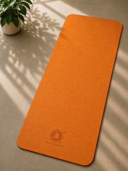 Yoga Mat 6mm TPE - Vedam Exercise Mat (Orange/Aqua)