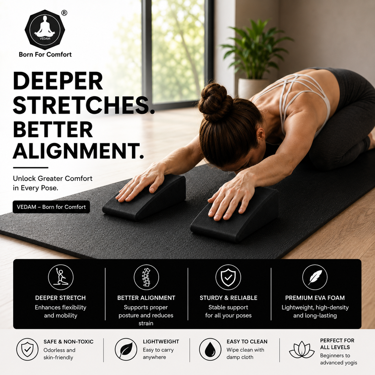 Vedam Premium Yoga Wedge Black (set of 2) - Image 4