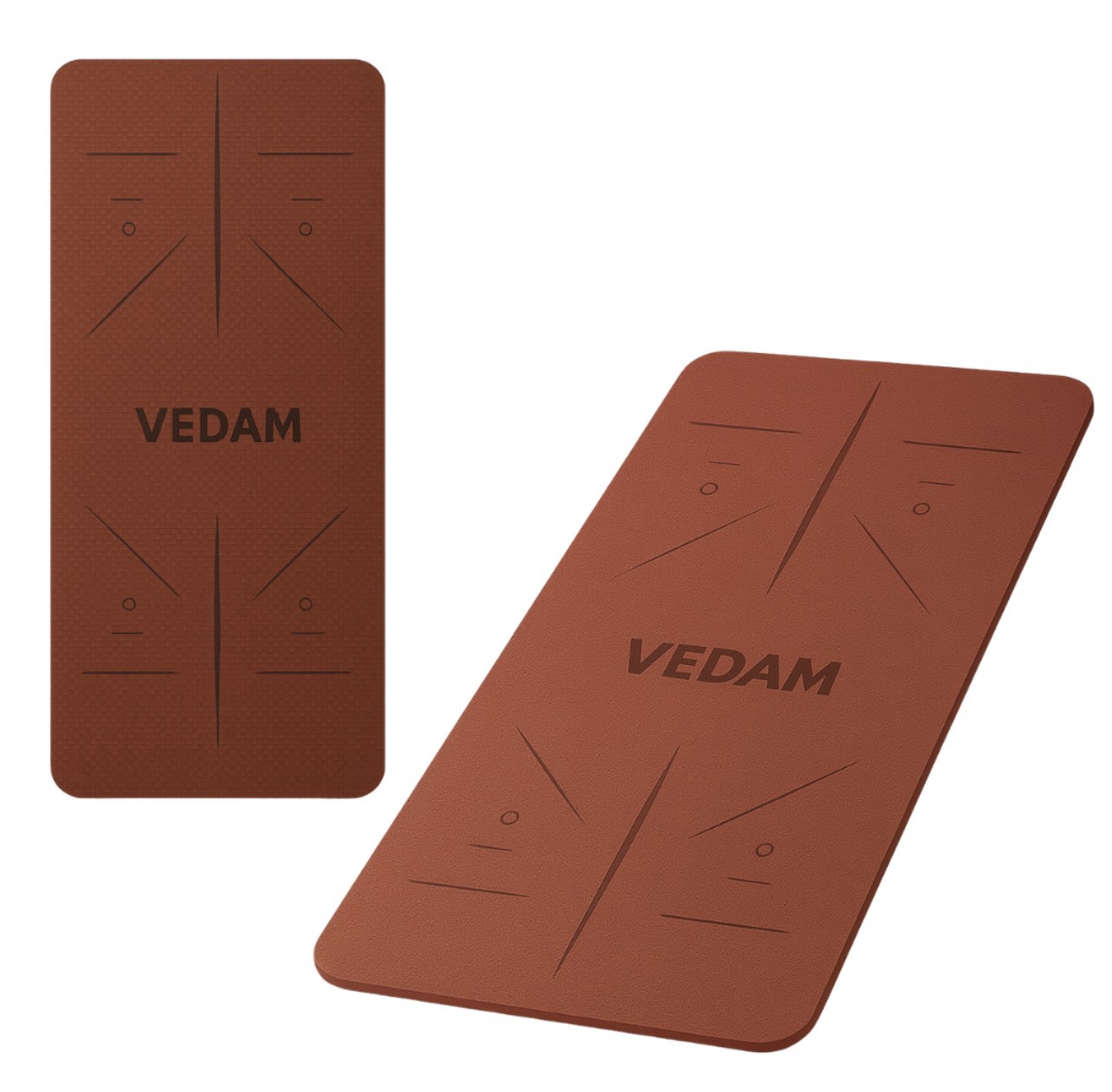 Vedam TPE Alignment Yoga Mat (Wine) 8MM - Image 2