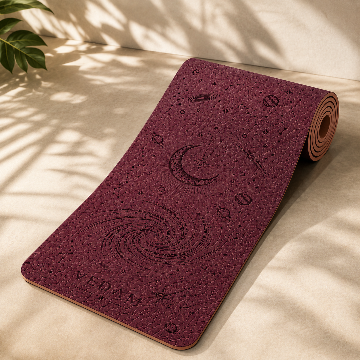 Vedam TPE Cosmic Yoga Mat (Wine) 8MM