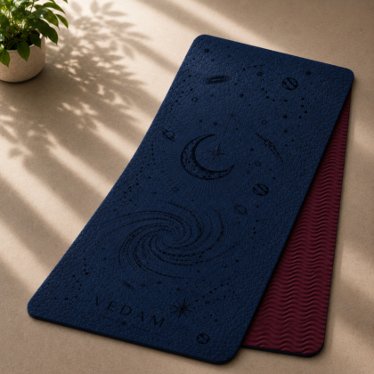 Vedam TPE Cosmic Yoga Mat (Navy) 8MM