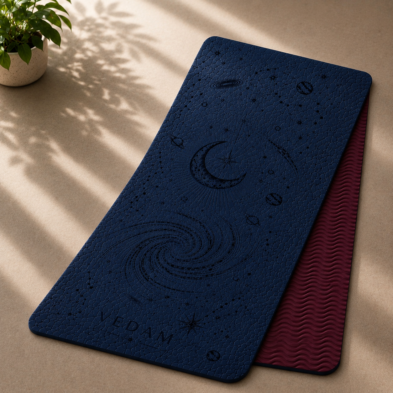 Vedam TPE Cosmic Yoga Mat (Navy) 8MM