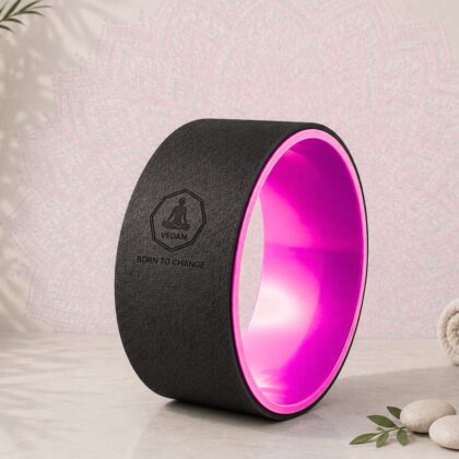 Vedam Yoga Wheel 13 x 5.5 in (Black/pink)
