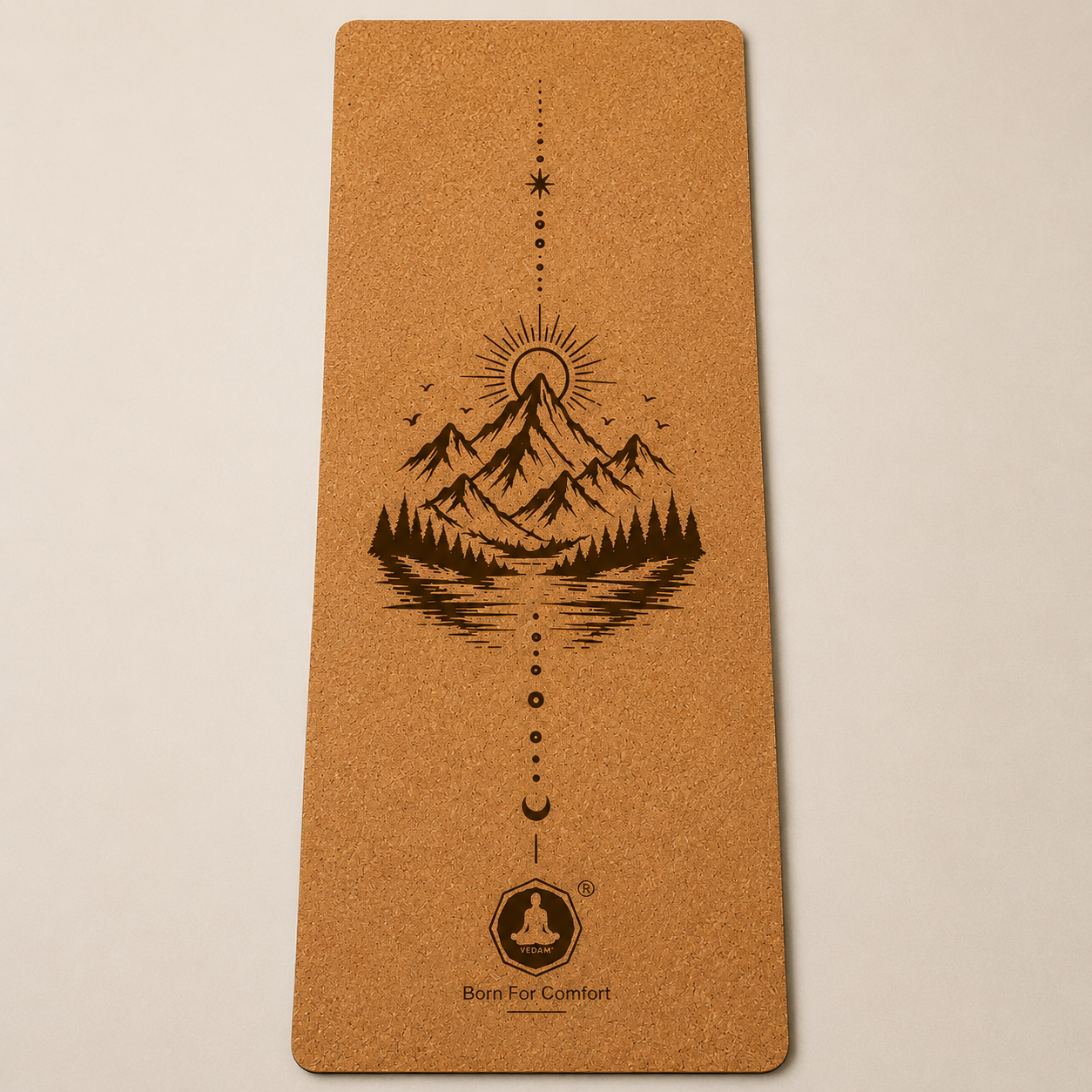 Vedam Cork Yoga Mat | Non-Slip Eco Rubber Base Hill View