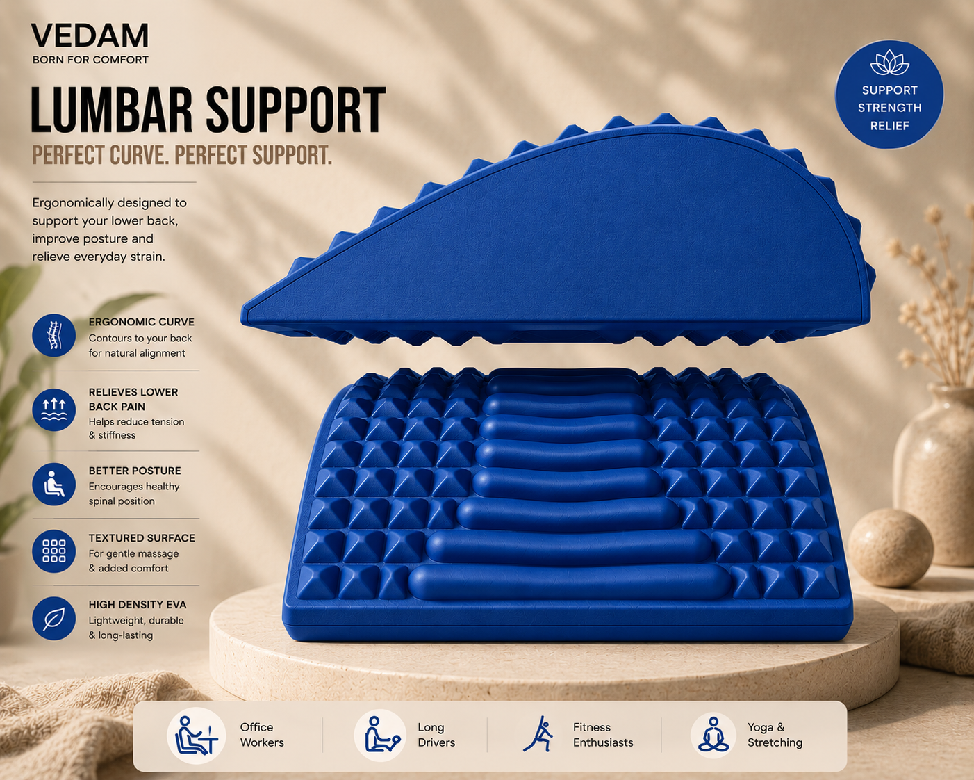 Vedam Lumbar Support Royal Blue - Image 2