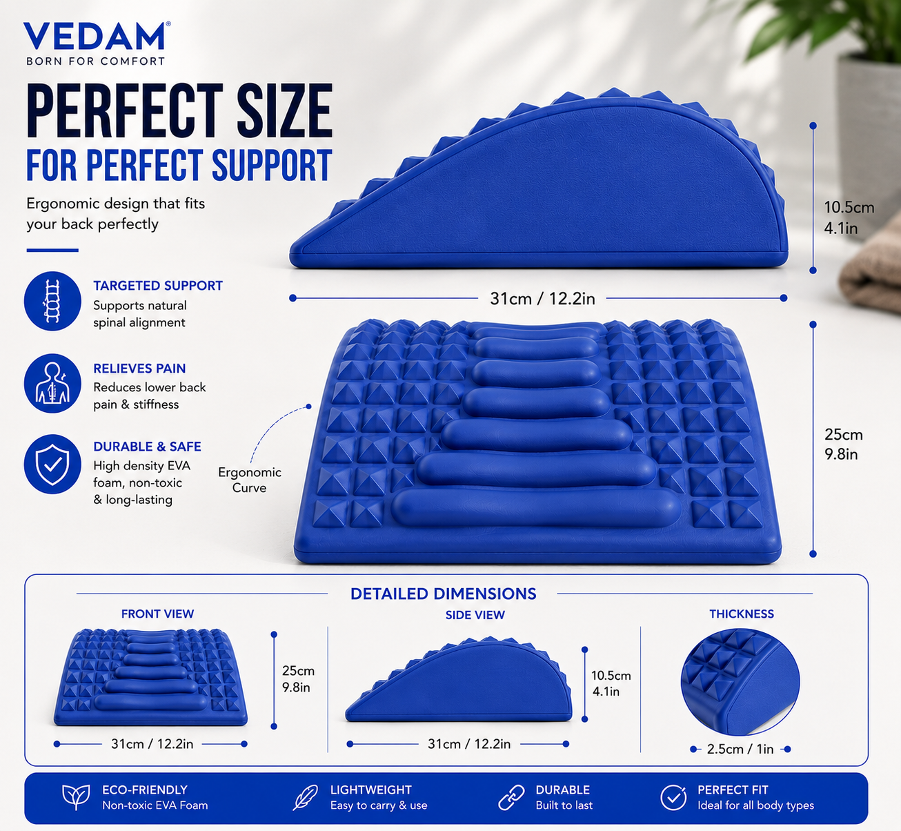 Vedam Lumbar Support Royal Blue - Image 3