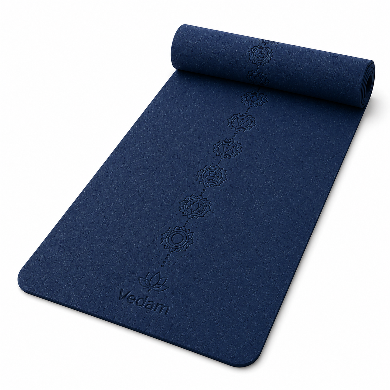 Vedam TPE Chakra Yoga Mat (Navy) 8MM