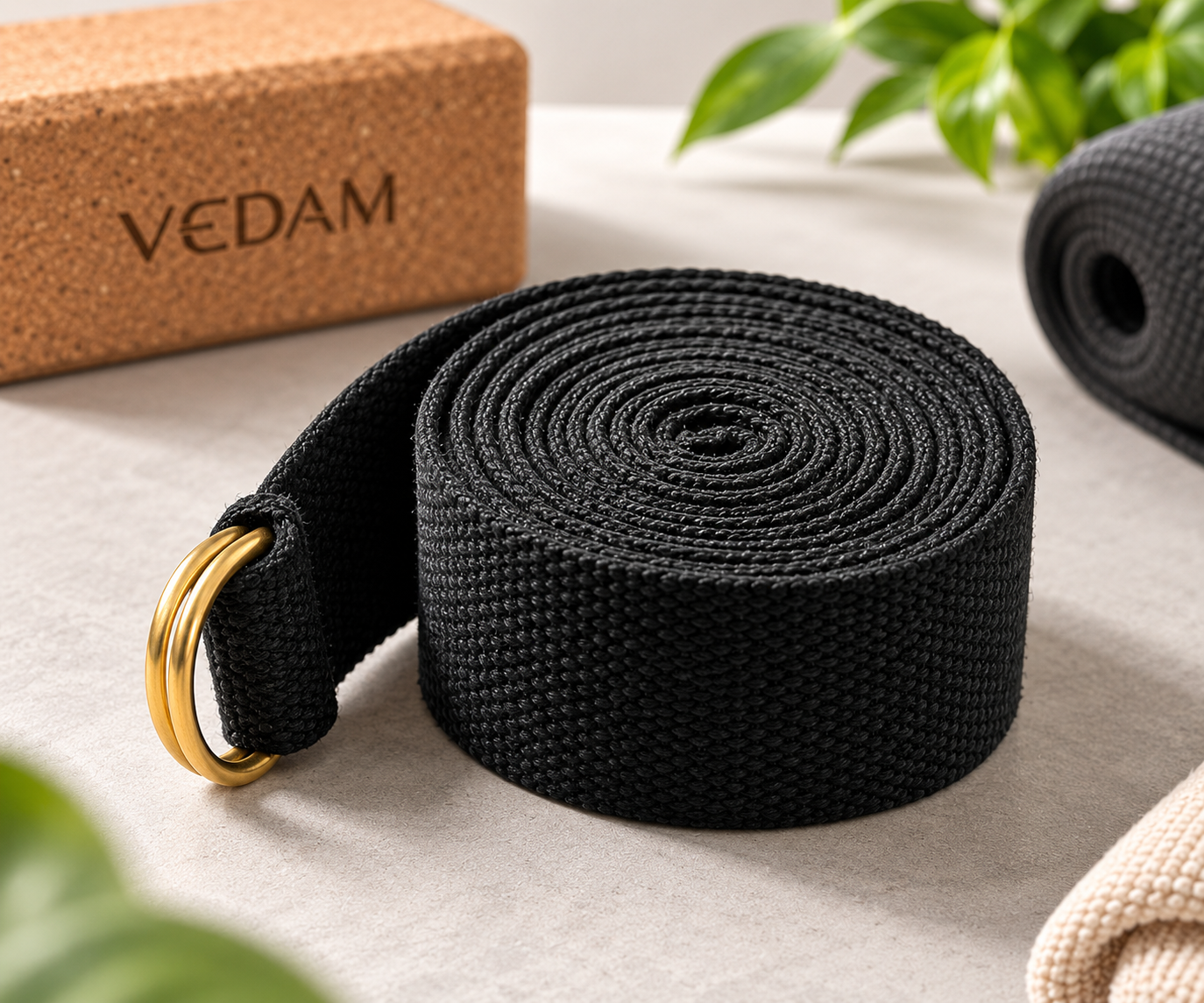 VEDAM Yoga Belt (Black)