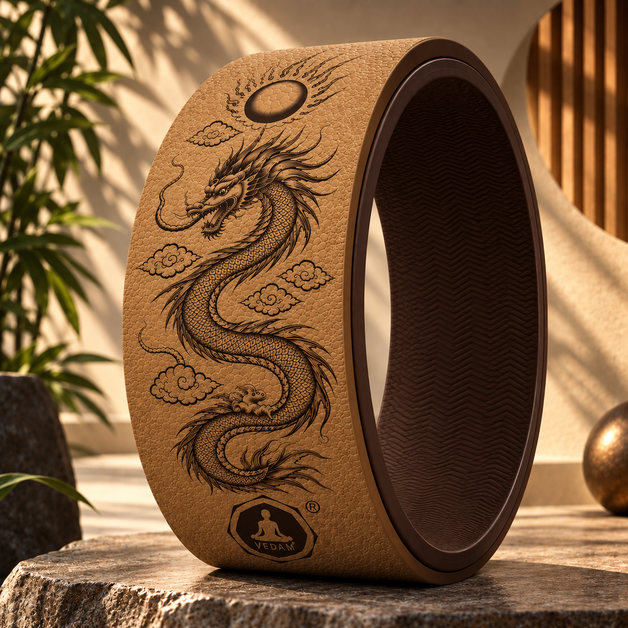 Vedam Yoga Wheel 13"x 6.5" DRAGON ENERGY (CAMEL)
