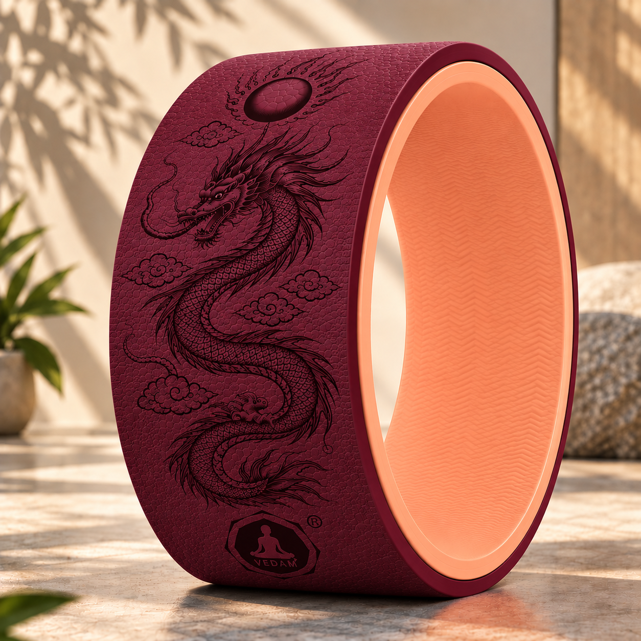 Vedam Yoga Wheel 13"x 6.5" DRAGON ENERGY (WINE)