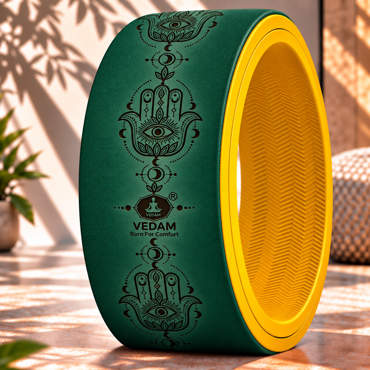 Vedam Yoga Wheel 13"x 6.5" Hand Of Balance (Bottel Green)