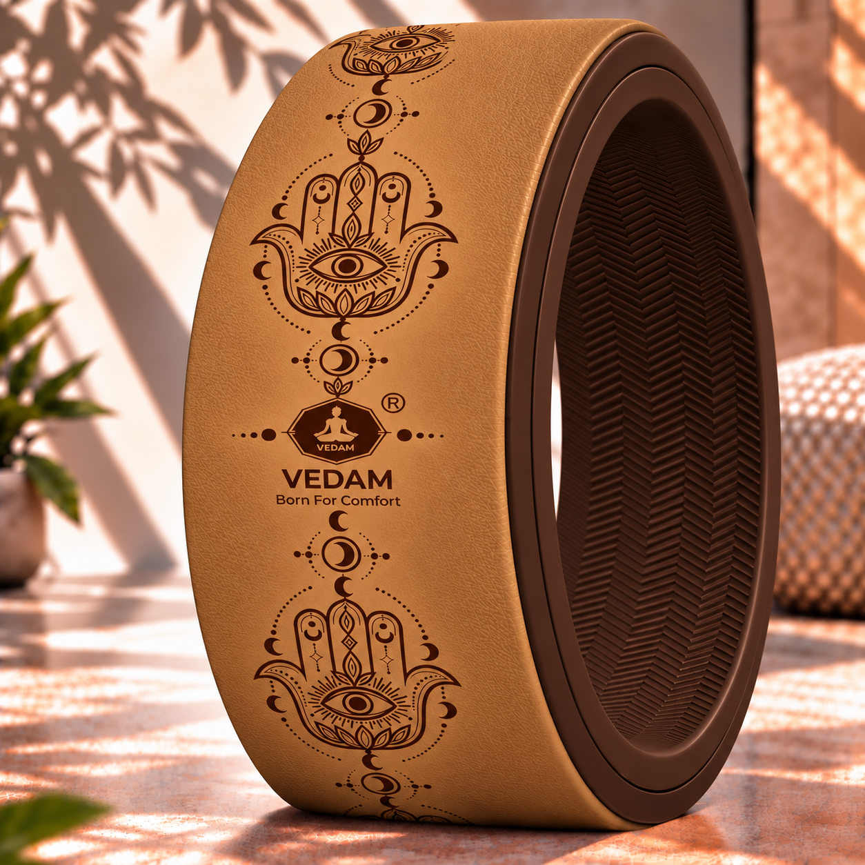 Vedam Yoga Wheel 13"x 6.5" Hand Of Balance (Camel)