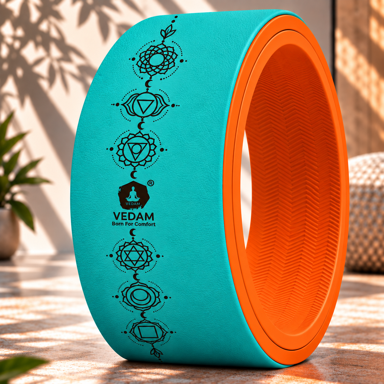 Vedam Yoga Wheel 13"x 6.5" Chakra (Aqua)